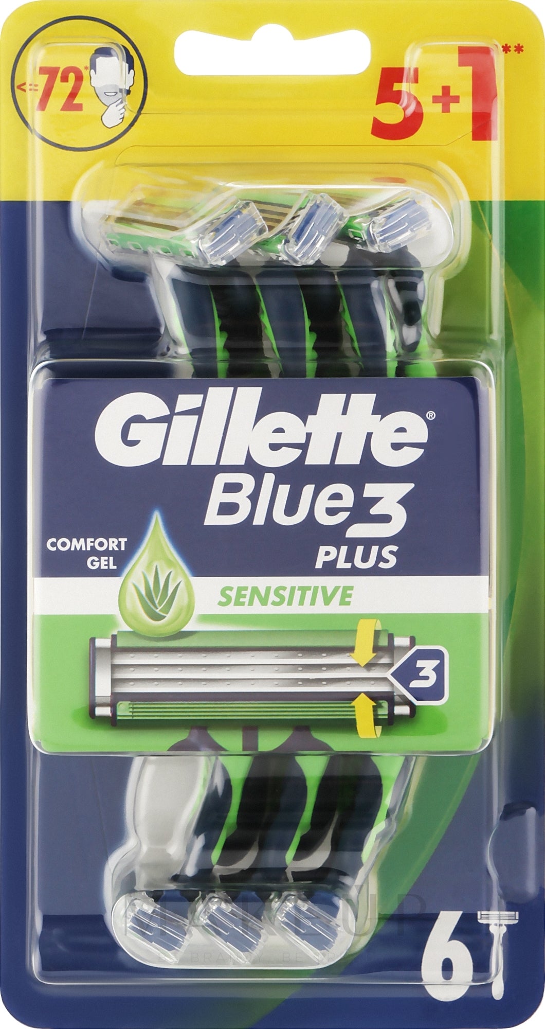 GILLETTE BLUE3 SENSITIVE 6'S CONFORTGEL