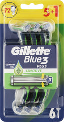 GILLETTE BLUE3 SENSITIVE 6'S CONFORTGEL