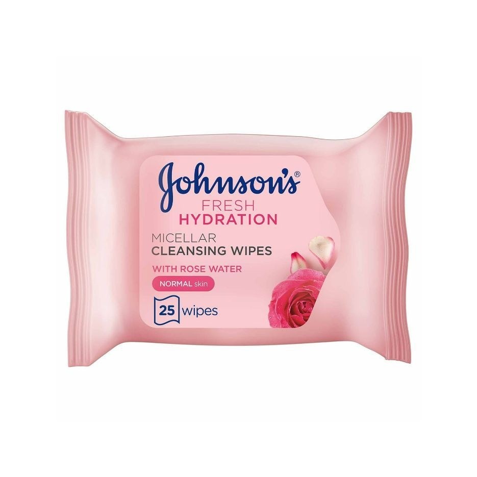 Johnson's Makeup Be Gone Micellar Cleansing Wipes with Rose Water for Normal Skin 25 pc
