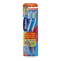 Wisdom Total Care Green & Blue Medium Toothbrushes (1+1 Free)