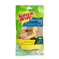 Scotch-Brite Medium Heavy Duty Latex Gloves Lemon Scent