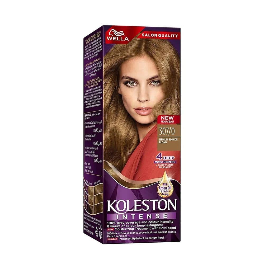 Wella Koleston Moisturizing Hair Color Cream Floral Scent with Argan Oil Medium Blonde 307/0