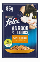 Purina Felix As Good As It Looks Wet Food With Chicken In Jelly For Adult Cats 85g