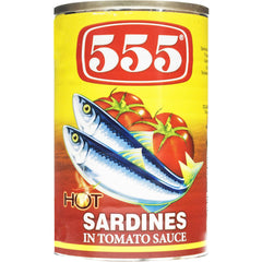 555 Hot Sardines In Tomato Sauce 204Gr