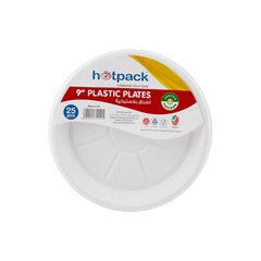 PLASTIC ROUND PLATE 9 INCH 25 PC