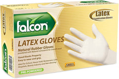Falcon Small Latex Examination Rubber Gloves 100Per Pack
