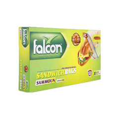 Falcon Resealable Sandwich Bags Sammoun (25 x12cm) 30's