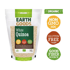 Earth Goods Organic White Quinoa Grains - GMO free, gluten free 340 GM