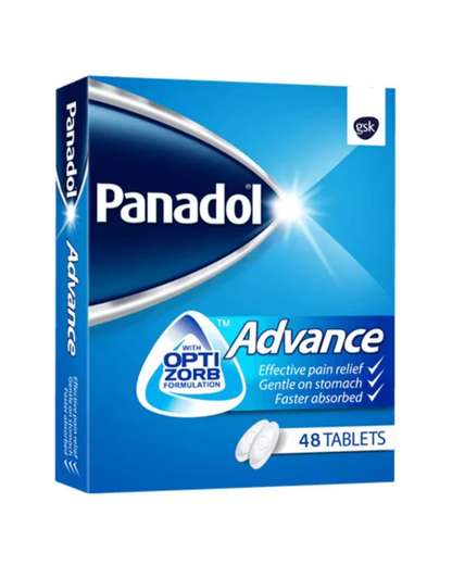 Panadol Advance 500mg Paracetamol for Pain & Fever Relief 48 TABLETS