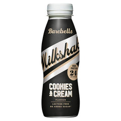 Barebells 24g Protein Milkshake Cookies & Cream Flavor - Lactose Free, No Added Sugar 330ml