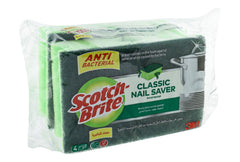 Scotch-Brite Antibacterial Green Heavy Duty Sponge Scourers 4Per Pack