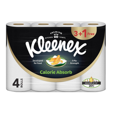 Kleenex Viva Calorie Absorb Kitchen Towel Rolls 3ply 4x50 Tissue