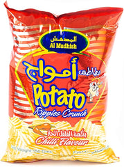 Al Mudhish Potato Ripples Crunch Chilli Chips 75gm