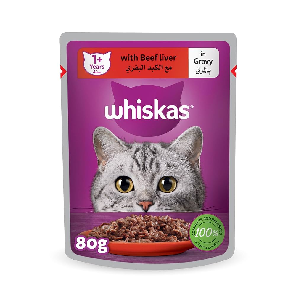 WHISKAS BEEF LIVER IN GRAVY 80GM
