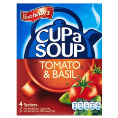 Batchelors Cup A Soup Rich Tomato & Basil (4 Sachets) - artificial colors free, no added preservatives