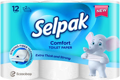 SELPAK COMFORT TOILET PAPER 2PLY 12 ROLLS