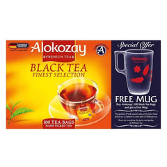 Alokozay Black Tea Bags With Mug 100 Per Pack