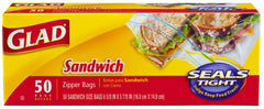 GLAD SANDWICH ZIPPER BAGS 50
