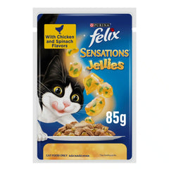 FELIX SENSATIONL JELLIES CHICKEN WITH SPINACH