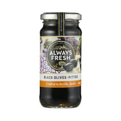 ALWAYS FRESH BLACK OLIVES PITTED 220G