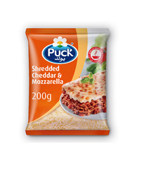 PUCK SHREDED CHEDDAR&MOZZARELLA 200GM