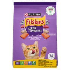 Purina Friskies Surfin Favorites Dry Food Seafood Flavor For Adult Cats 1kg