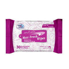 Cool & Cool Max Fresh Antibacterial Skin Wipes - Alcohol Free 30Tissue