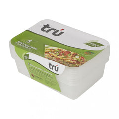 Tru Microwavable Containers (17x12x5cm) 5 Pcs Per Pack