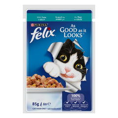 Purina Felix As Good As It Looks Wet Food With Tuna In Jelly For Adult Cats 85g