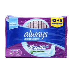 ALWAYS COOL&DRY NO HEAT FEEL MAXI THICK 50PADS