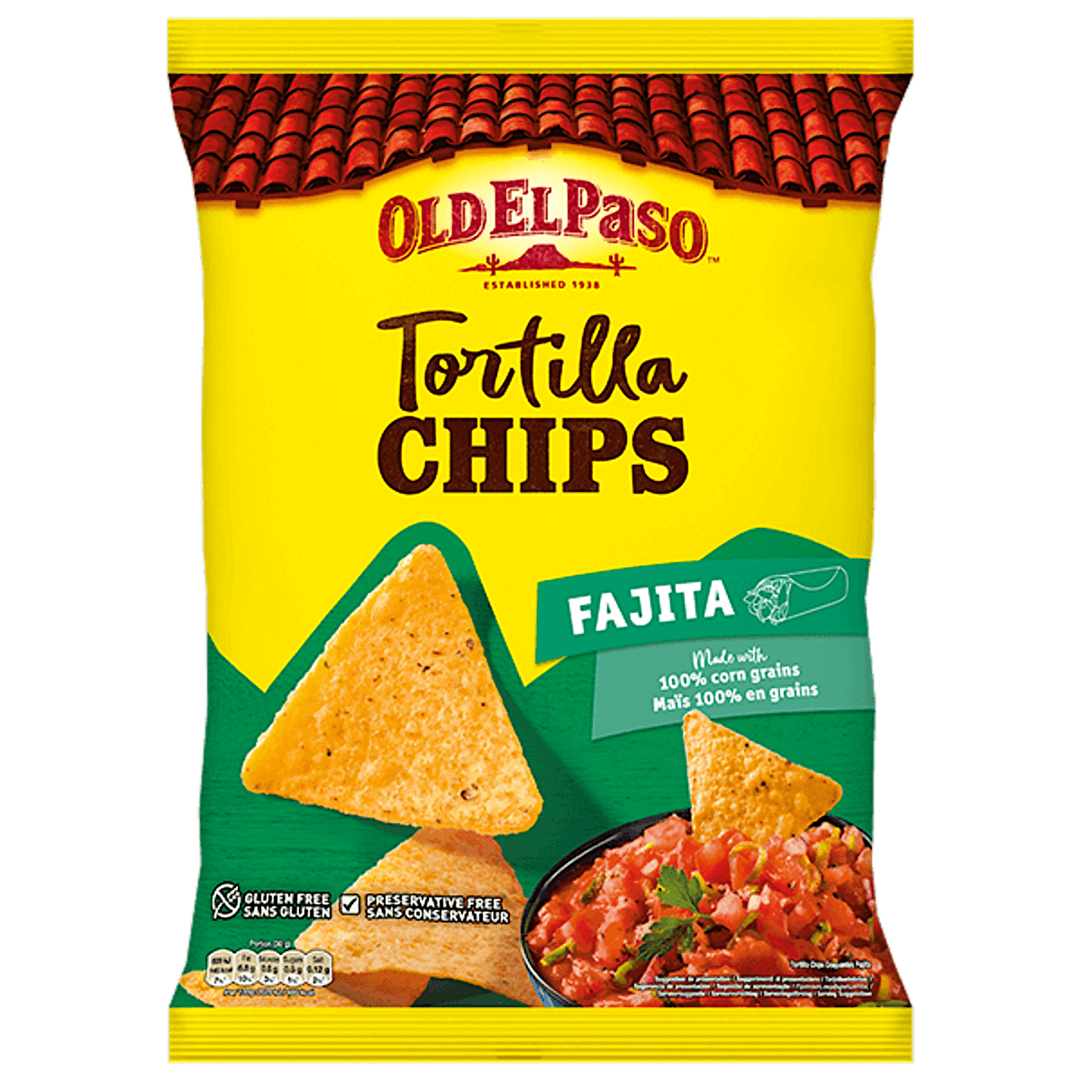 Old El Paso Crunchy Fajitas Tortilla Chips 185g