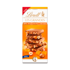 Lindt Les Grandes 38% Hazelnut Caramel Milk Choco 150gm