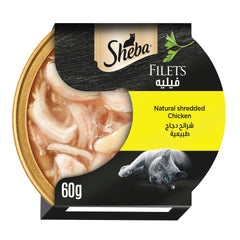 SHEBA DOME SHREDDED WET CAT FOOD FILLETS WITH CHICKEN 60GM