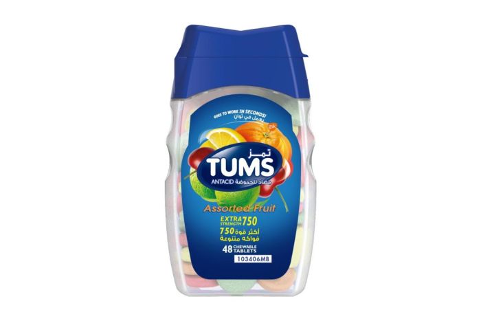 TUMS ANTACID ASSRTD FRUITS 48 TBLETS