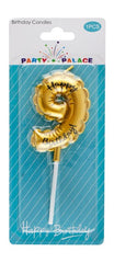Party Palace Gold Happy Birthday Candle No.9