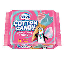 Igloo Sweet, Creamy & Fluffy Cotton Candy Ice Cream Cones 5x120