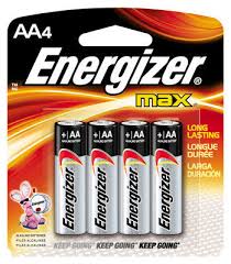 Energizer Max AA Alkaline Batteries 4Per Pack