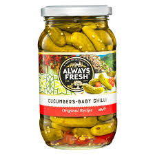 Always Fresh Pickled Baby Cucumbers With Chili 200gm