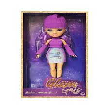FASHION DOLL PURPLE POSEABLE W/WOOLEN HATGLAM GIRLZ 9" 1PACK