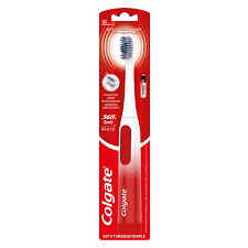 Colgate 360 Degree Sonic Optic White Battery Powered White & Red Soft Toothbrush