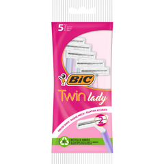 Bic Twin Lady Sensitive Disposable Twin Blade Razors 5 Per Packet