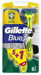 Gillette Blue3 Plus Comfort Blue Disposable 3-Blade Razors With Comforting Gel 6 Per Pack