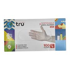 TRU DISPOSABLE VINYL GLOVES L