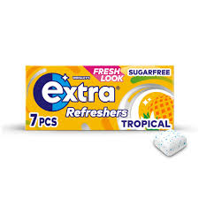Extra Refreshers Chewing Gum Tropical Flavor 7 Per Pack