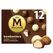 Magnum Bomboniera Classic Almond White Ice Cream Bites (12 Pieces)