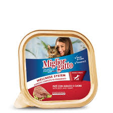 Miglior Gatto Wet Cat Food Pate With Beef & Heart 100gm