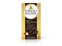 Ferrero Rocher 70% Dark Chocolate Bar Filled with Hazelnut & Cocoa 90GM