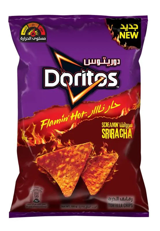 Doritos Flamin Hot Sriracha Tortilla Chips 195gm