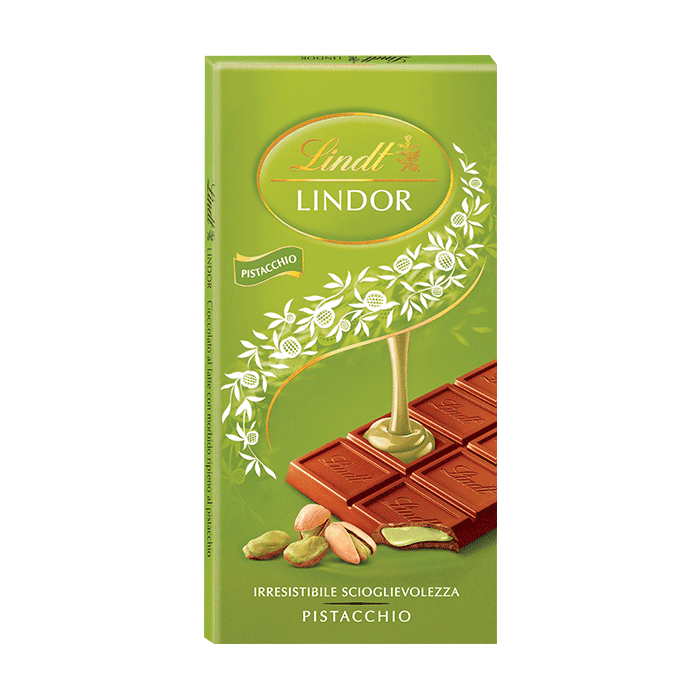 Lindt Lindor Milk Chocolate Slab Filled with Pistachio Cream