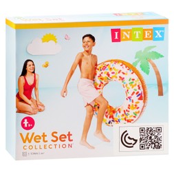 Intex Wet Set Collection Multicolored Sprinkle Donut Shaped Inflatable Swimming Tube (9+ Years)